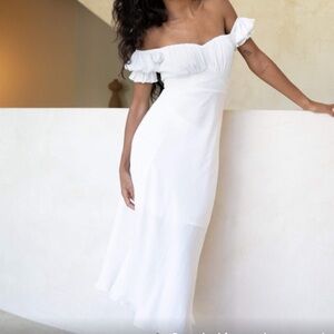 White dress worn by Sydney Sweeney